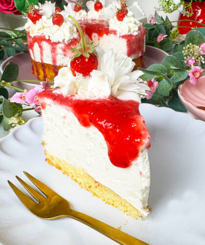 Milchreistorte mit Erdbeeren Rezept-Erdbeerkuchen